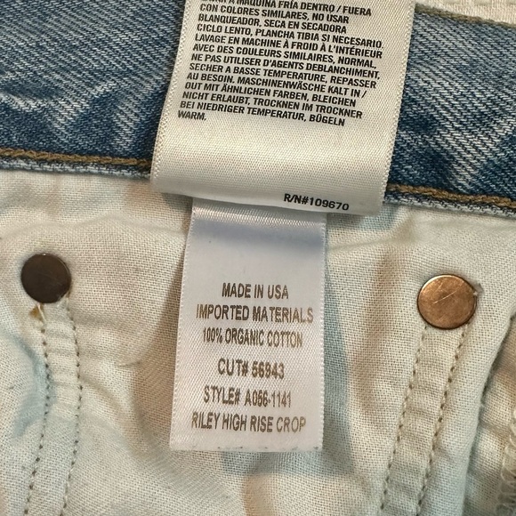 Agolde Riley High Rise Straight Leg Crop Jeans Size 29 - Picture 9 of 12